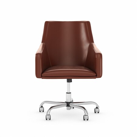 Bush Business Furniture London Mid Back Leather Box Chair in Harvest Cherry CH2401CSL-03